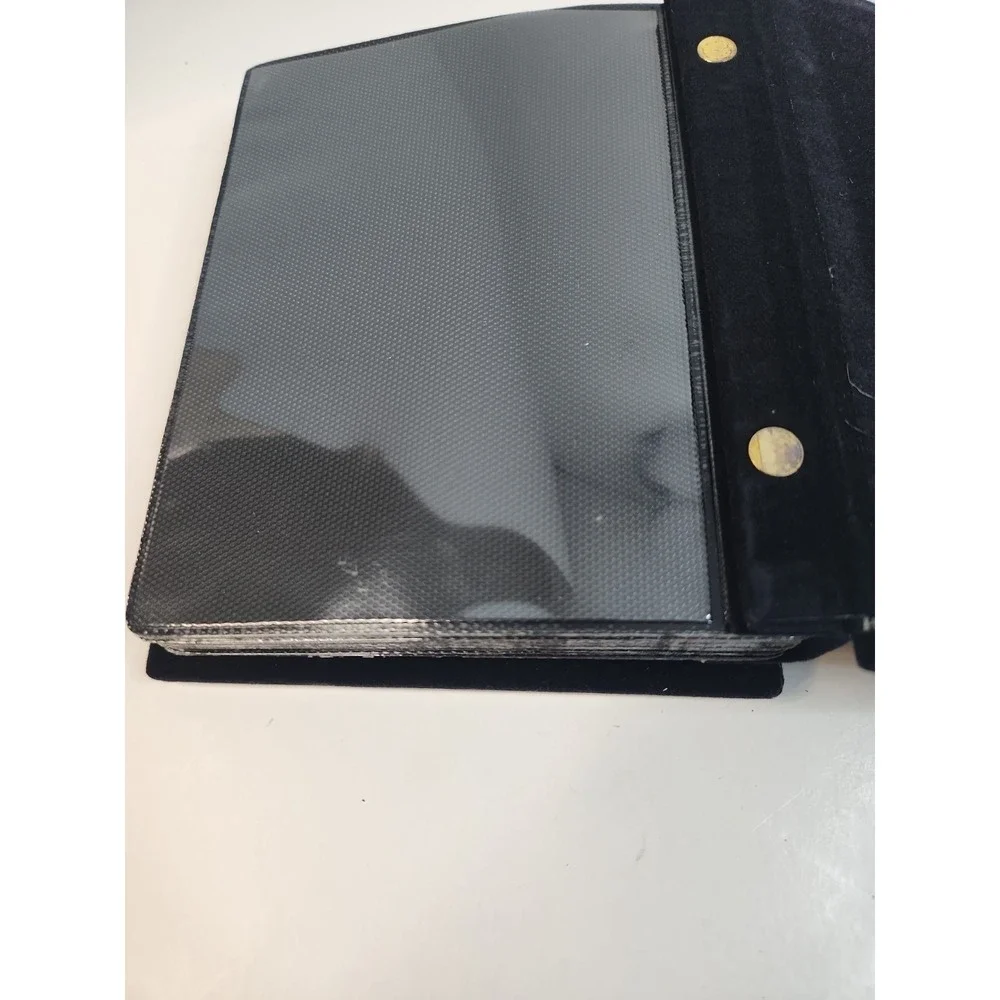 Vintage Burnes of Boston Western Theme Photo Album Silver Metal & Black Velvet
